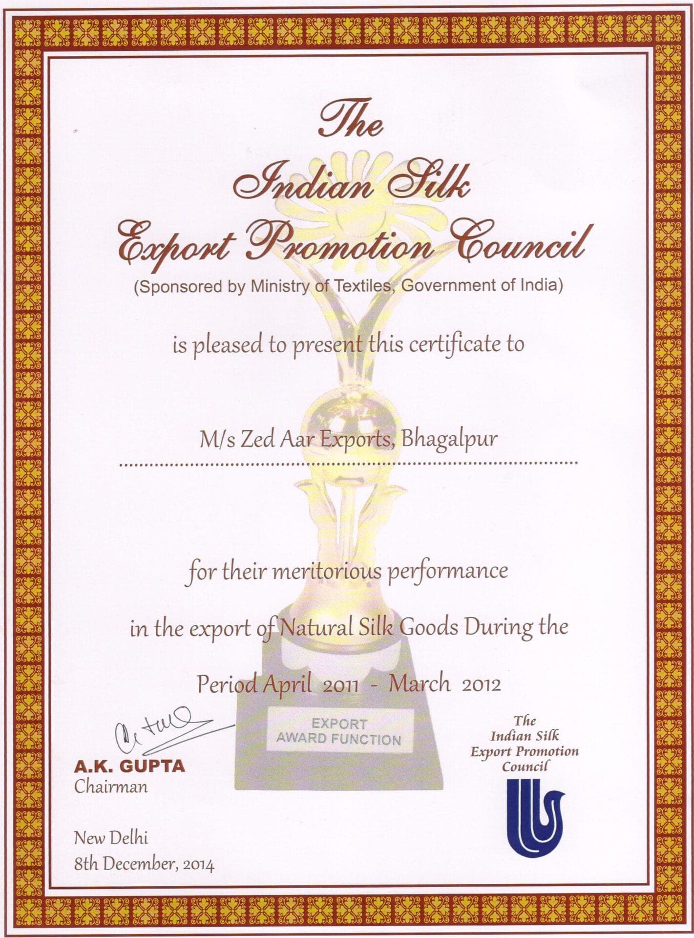 Certificate 2011-2012